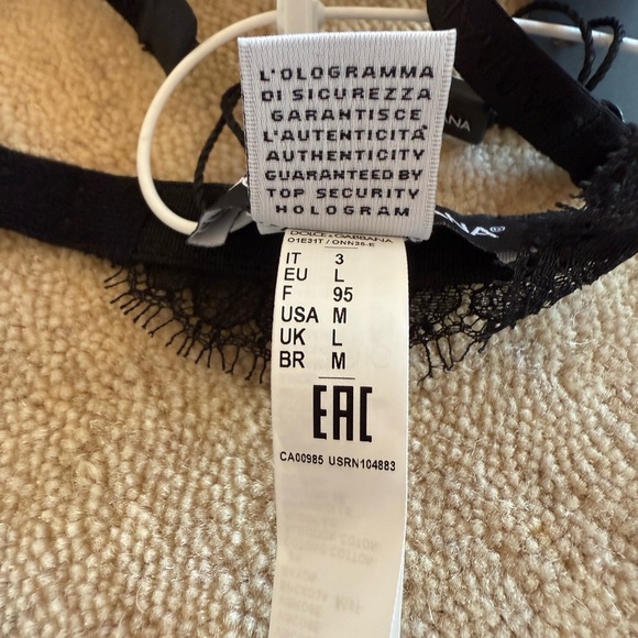 Dolce & Gabbana Black Lace Bralette, M, NWT - Picture 6 of 11